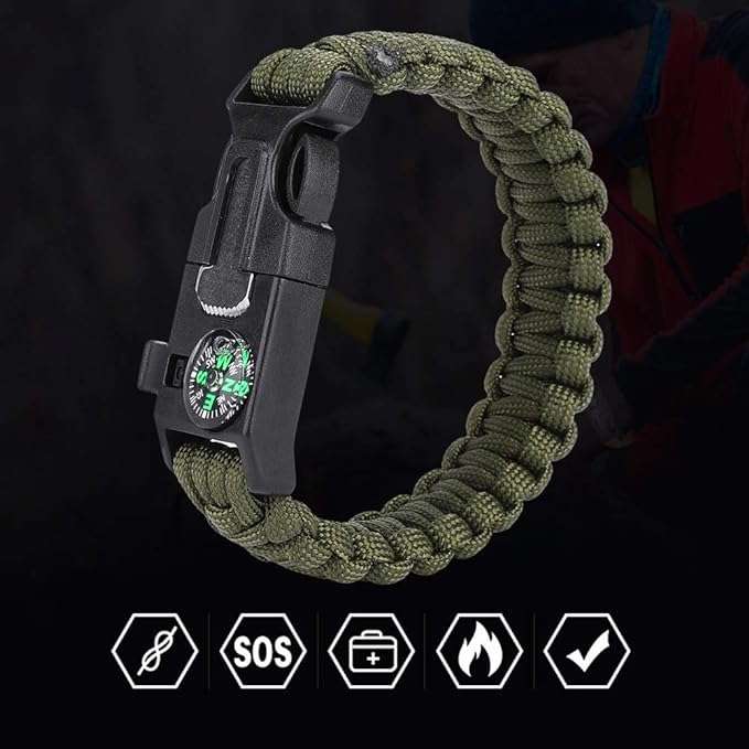 Paracord Survival Flint & Steel 5 in 1 Armband