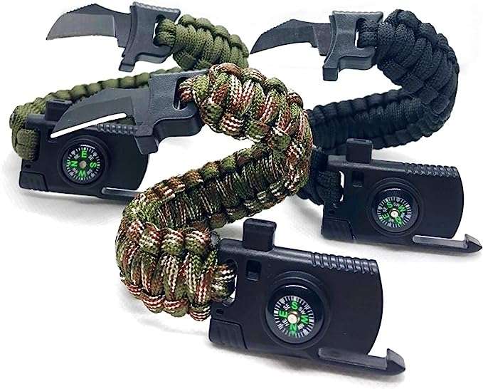 Paracord Survival Tactical 5 in 1 Armband with rope knife
