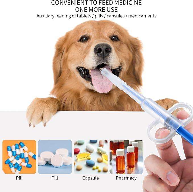 Pet Pill Shooter - Tablet Syringe Pusher Soft Tip Pet Food & Medicine Feeder