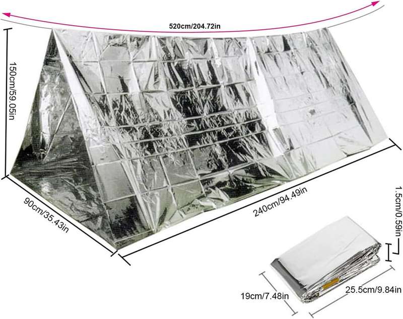 Emergency Blanket Survival Shelter Tent Mylar Thermal Shelter Tube Tent Ultralight Waterproof Tent 2