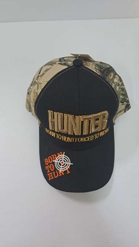 Black and Camo Hunters Cap - Born to Hunt