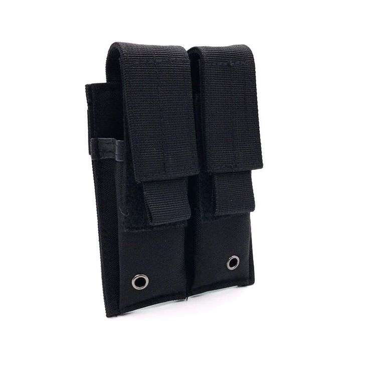 Molle Magazine Pouch 1000D Nylon Double Layer Storage Bag Airsoft Rifle Intercom Storage Bag - Black