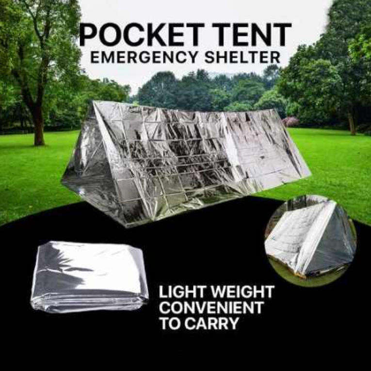 Emergency Blanket Survival Shelter Tent Mylar Thermal Shelter Tube Tent Ultralight Waterproof Tent 2
