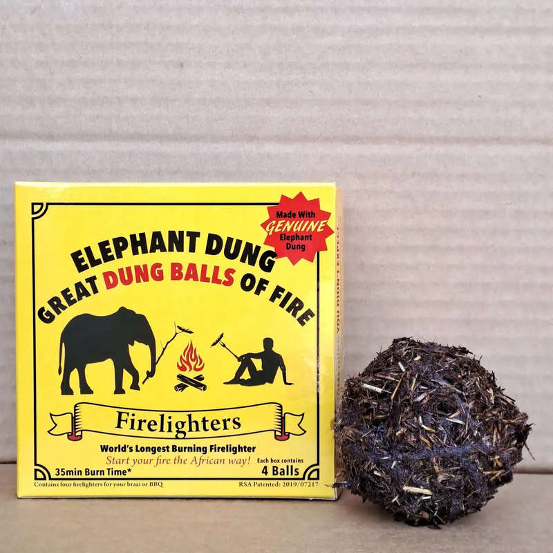 Elephant Dung Firelighters 4 Balls Braai And Fire