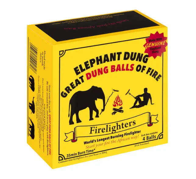 Elephant Dung Firelighters 4 Balls Braai And Fire