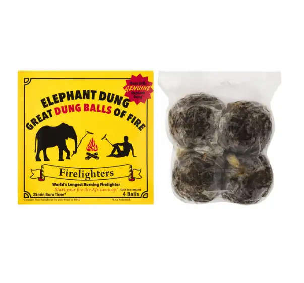 Elephant Dung Firelighters 4 Balls Braai And Fire