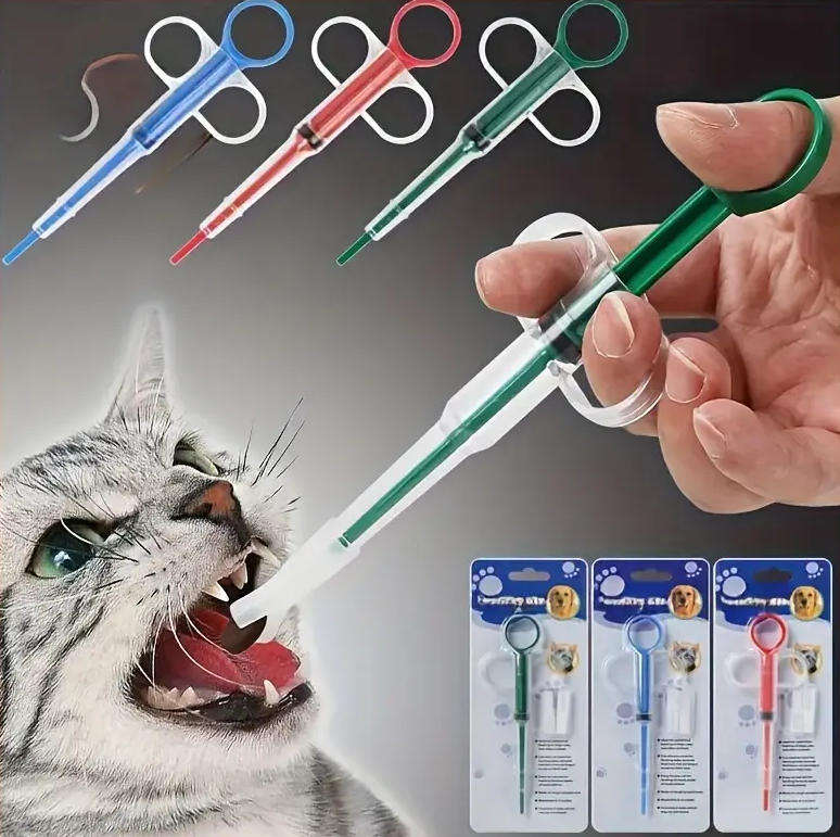 Pet Pill Shooter - Tablet Syringe Pusher Soft Tip Pet Food & Medicine Feeder