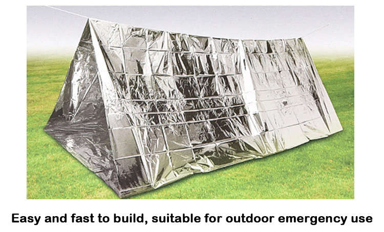 Emergency Reflective Blanket Survival Tent Mylar Thermal Ultralight Waterproof Tent