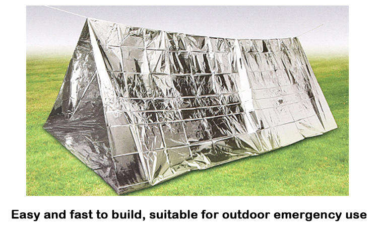 Emergency Blanket Survival Shelter Tent Mylar Thermal Shelter Tube Tent Ultralight Waterproof Tent 2