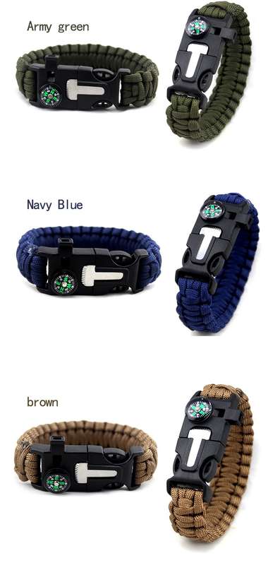 Paracord Survival Flint & Steel 5 in 1 Armband