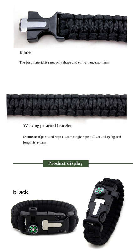 Paracord Survival Flint & Steel 5 in 1 Armband