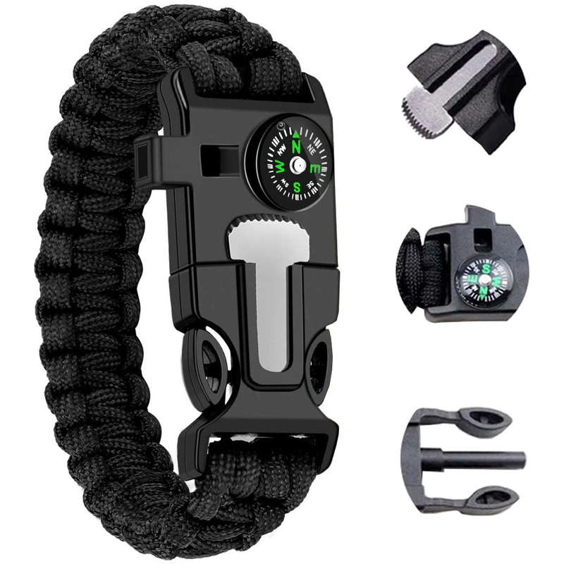 Paracord Survival Flint & Steel 5 in 1 Armband