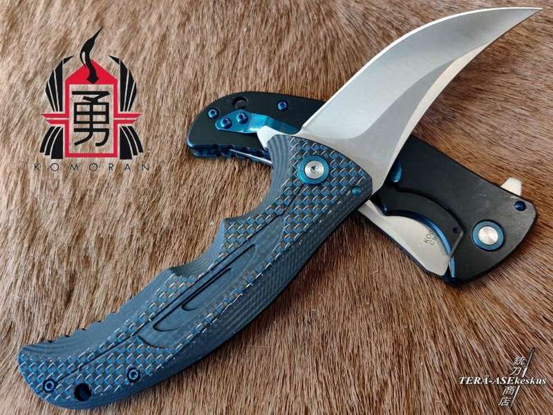 KO0028 Komoran Pocket Knife - Grey with blue Black pattern