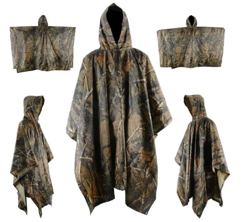Camouflage Poncho With Storage Bag