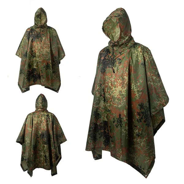 Camouflage Poncho With Storage Bag