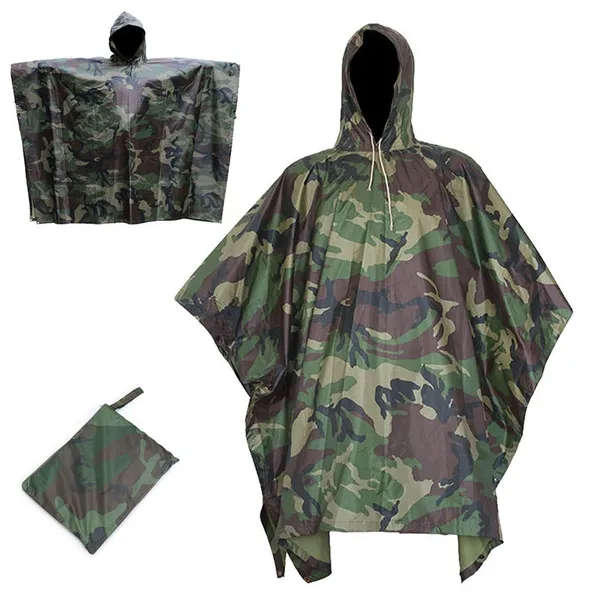 Camouflage Poncho With Storage Bag