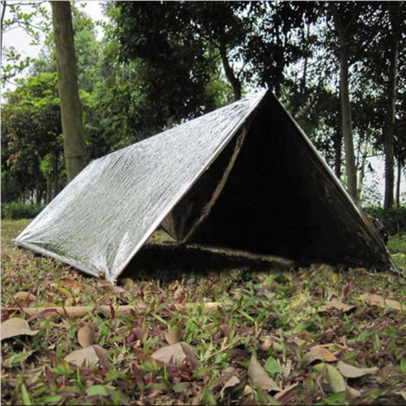 Emergency Reflective Blanket Survival Tent Mylar Thermal Ultralight Waterproof Tent