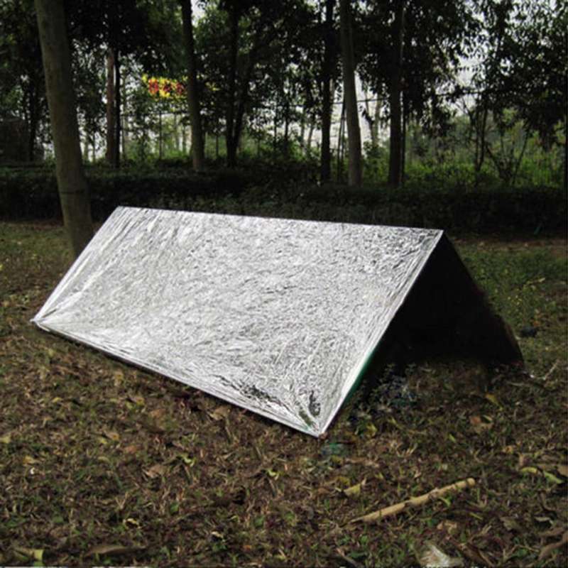 Emergency Reflective Blanket Survival Tent Mylar Thermal Ultralight Waterproof Tent