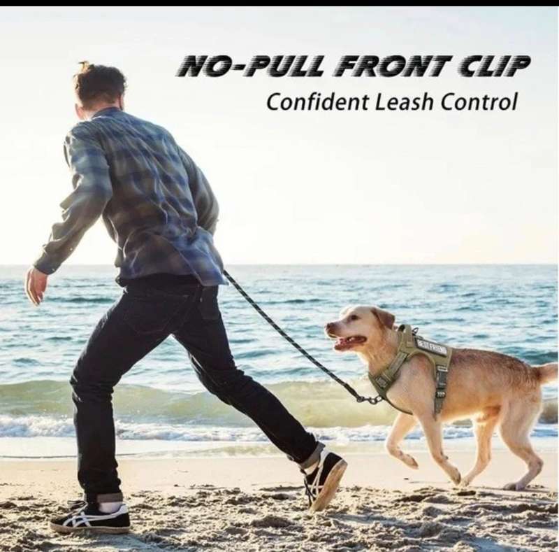 Tactical Dog Harness with Velcro - Khaki