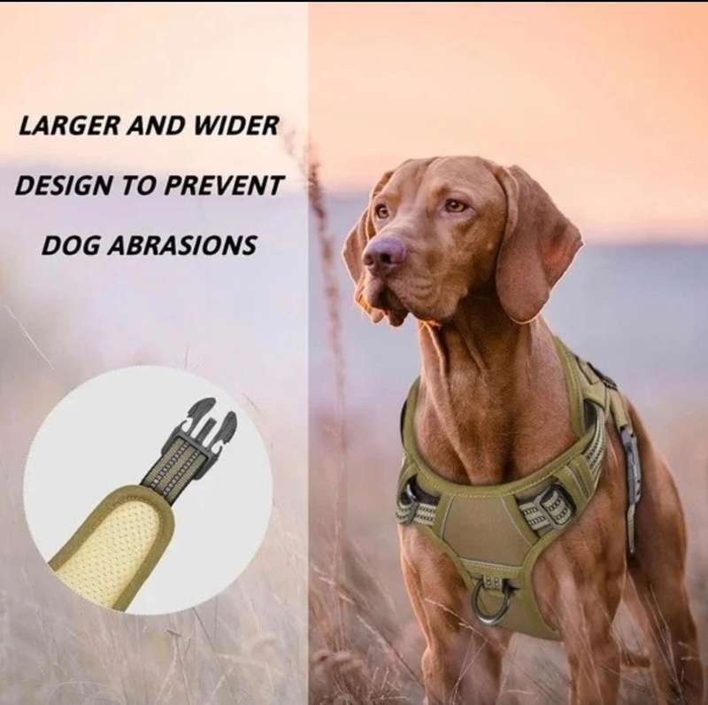 Tactical Dog Harness with Velcro - Khaki