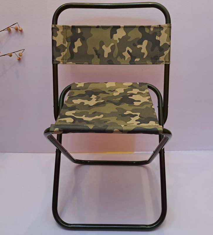 Bush Baby Camping Stool With Back Camouflage Green
