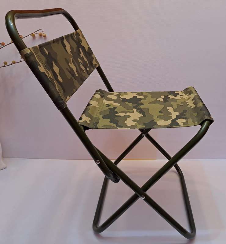 Bush Baby Camping Stool With Back Camouflage Green