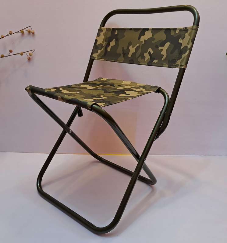 Bush Baby Camping Stool With Back Camouflage Green