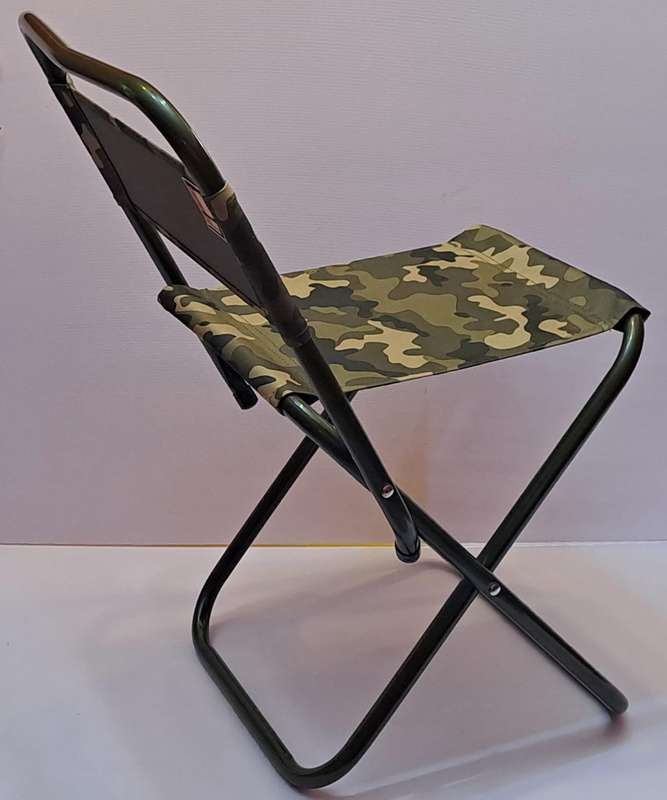 Bush Baby Camping Stool With Back Camouflage Green