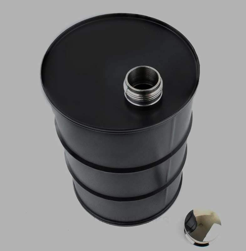 25oz Matte Black Oil Drum Hip Flask - R220