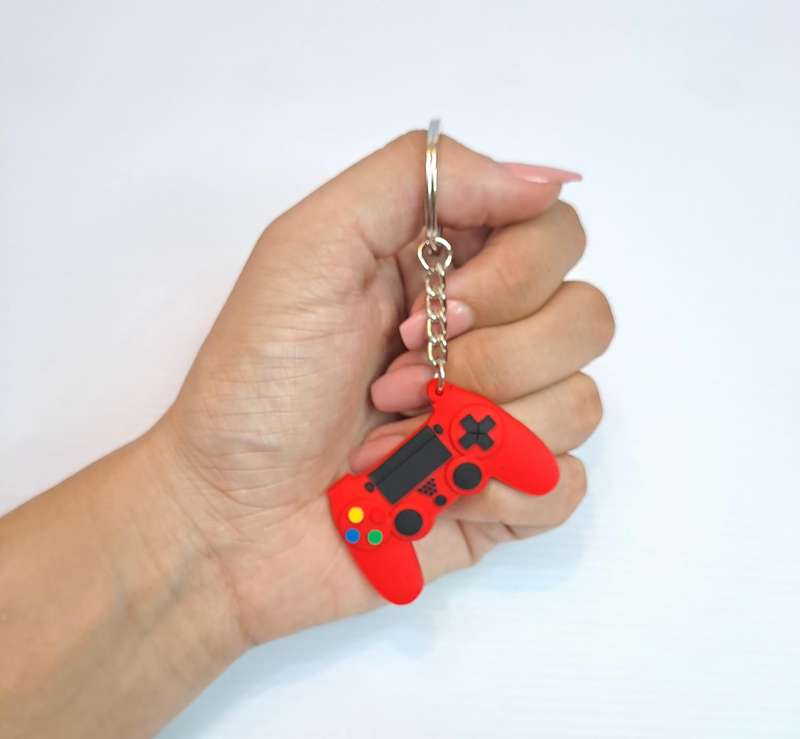 Gaming Controller Keychain Playstation Remote - Red
