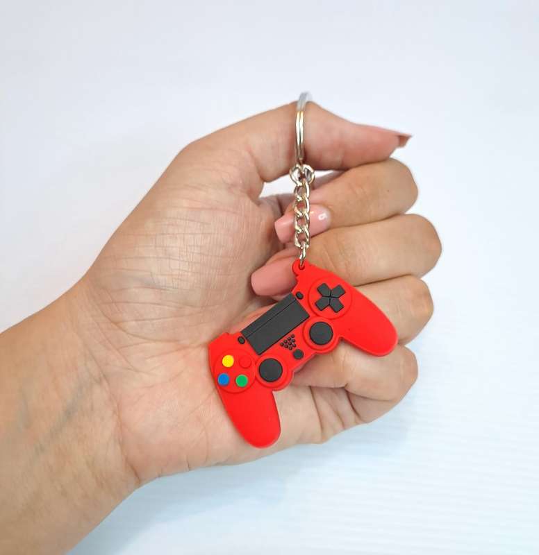 Gaming Controller Keychain Playstation Remote - Red