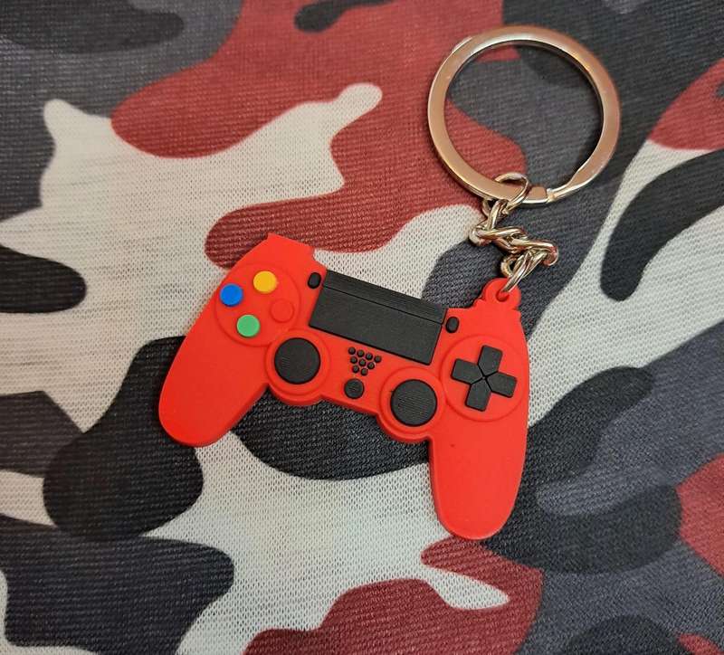 Gaming Controller Keychain Playstation Remote - Red