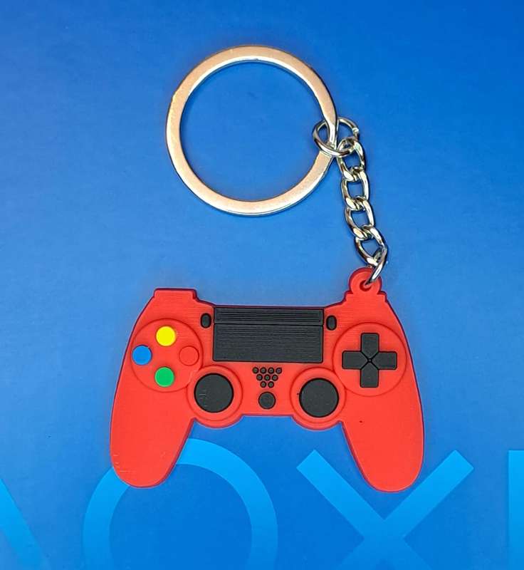 Gaming Controller Keychain Playstation Remote - Red