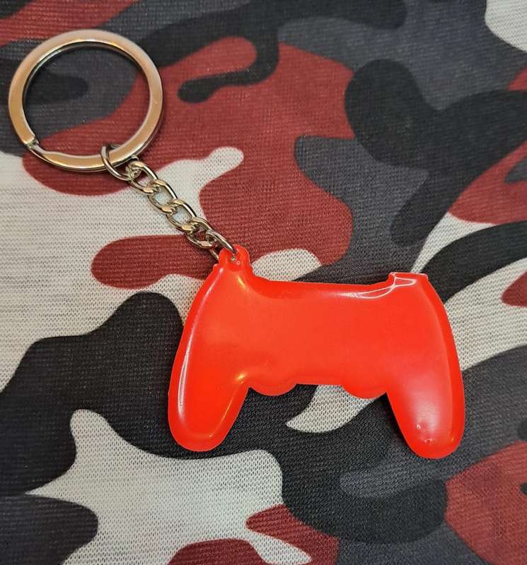 Gaming Controller Keychain Playstation Remote - Red