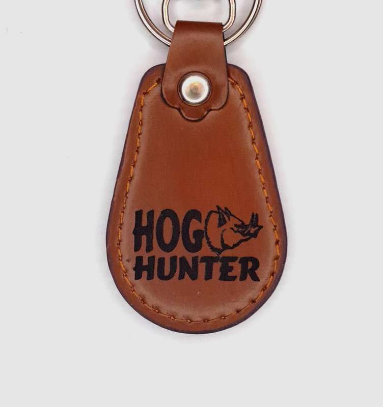 Engraved Leather Keyring - Half Oval Shape