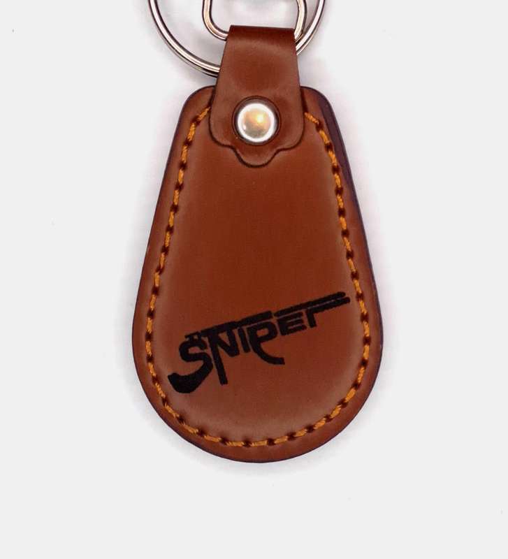 Engraved Leather Keyring - Half Oval Shape