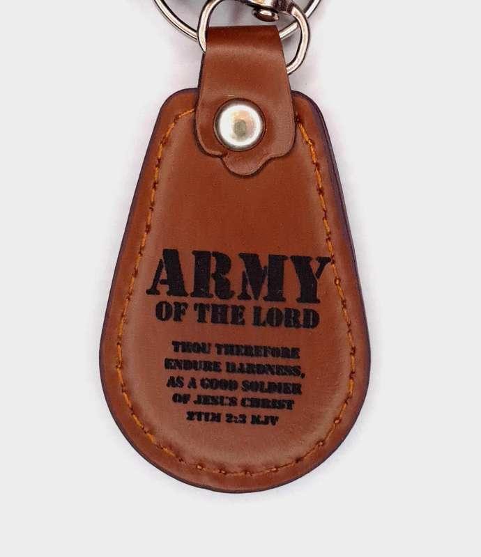 Engraved Leather Keyring - Half Oval Shape