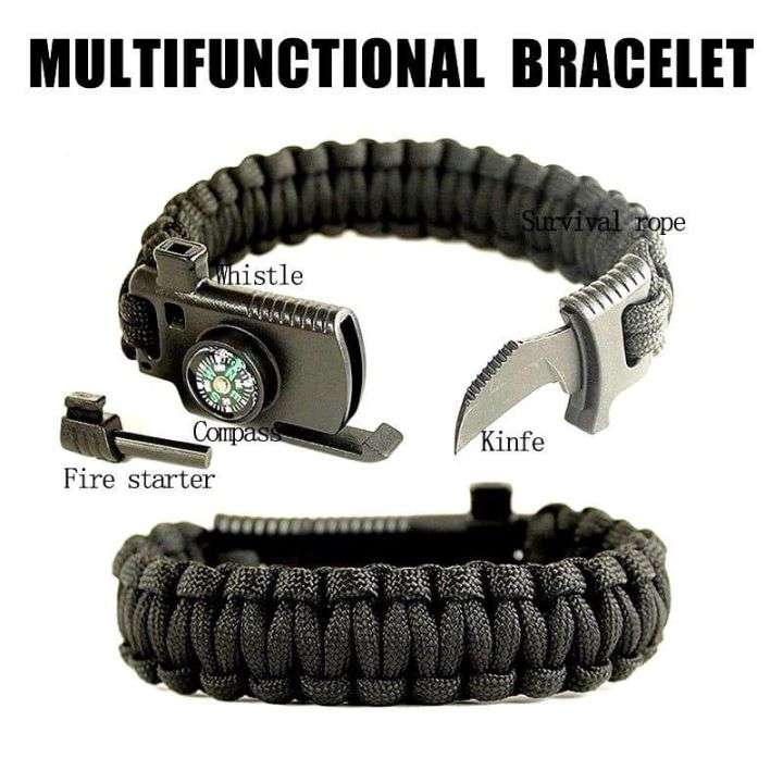 Paracord Survival Tactical 5 in 1 Armband with rope knife