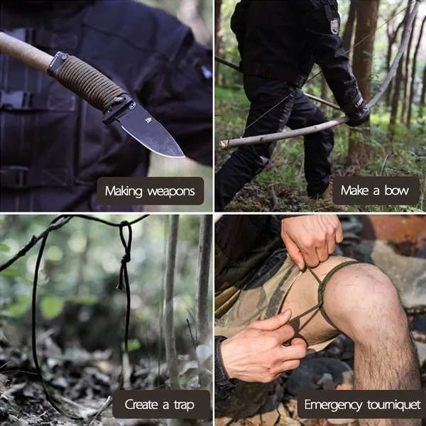 Paracord Survival Tactical 5 in 1 Armband with rope knife