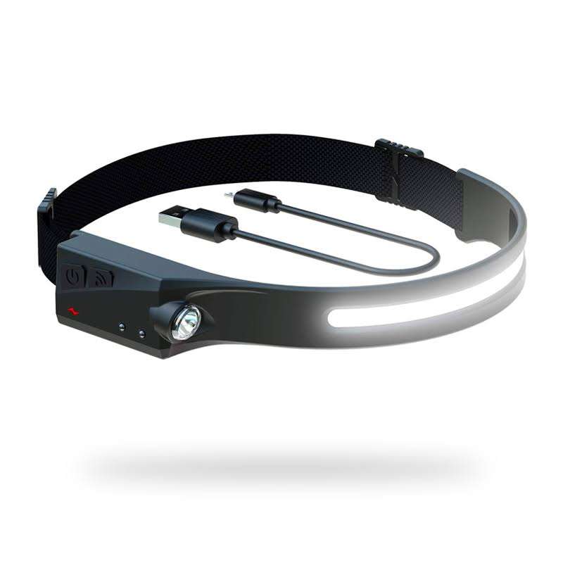 1200mAh USB Rechargeable 550LM COB LED Induction Riding Headlamp Hunting Flashlight Work Light 3Mode