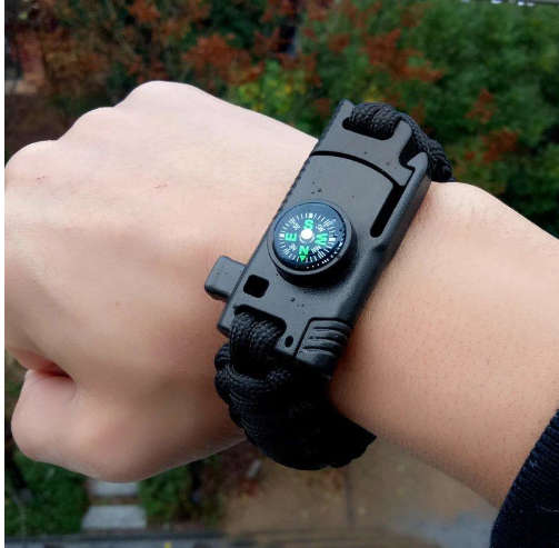 Paracord Survival Tactical 5 in 1 Armband with rope knife