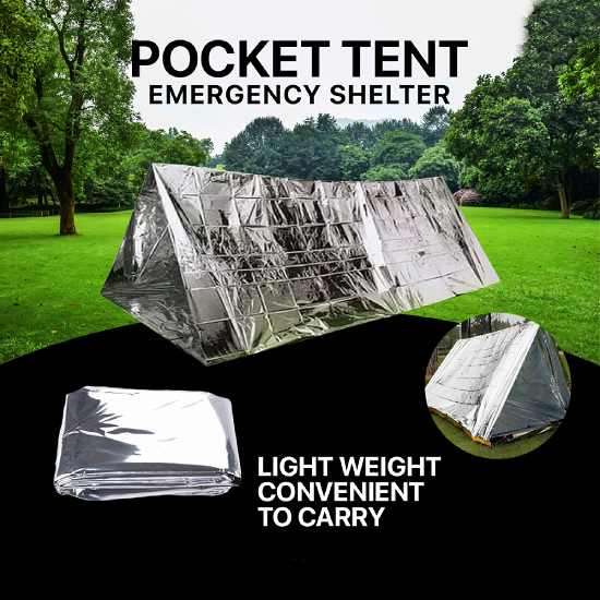 Emergency Reflective Blanket Survival Tent Mylar Thermal Ultralight Waterproof Tent
