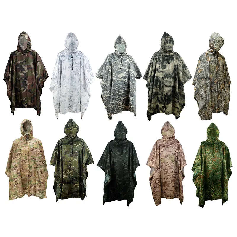 Camouflage Poncho With Storage Bag