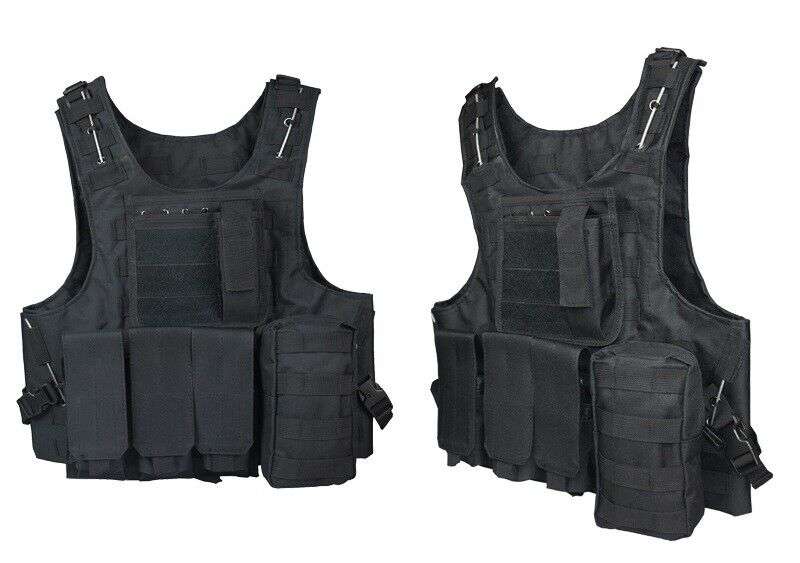 Tactical Vest Adjustable Military Molle Assault Combat Gear Swat Plate Carrier