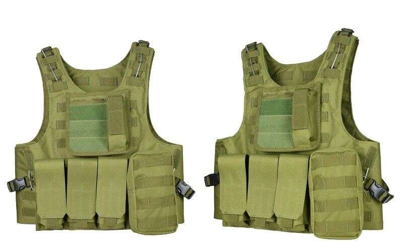 Tactical Vest Adjustable Military Molle Assault Combat Gear Swat Plate Carrier