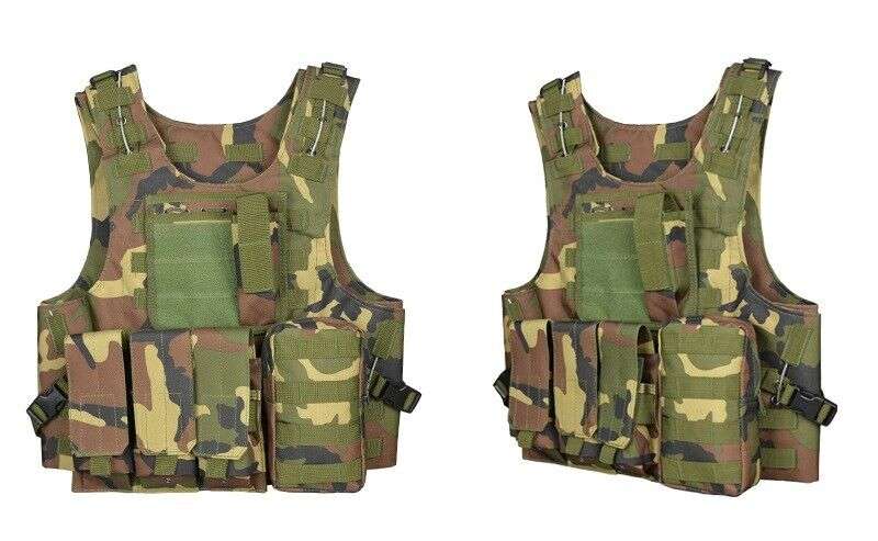 Tactical Vest Adjustable Military Molle Assault Combat Gear Swat Plate Carrier