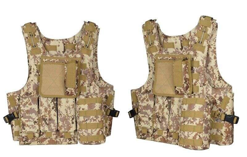 Tactical Vest Adjustable Military Molle Assault Combat Gear Swat Plate Carrier