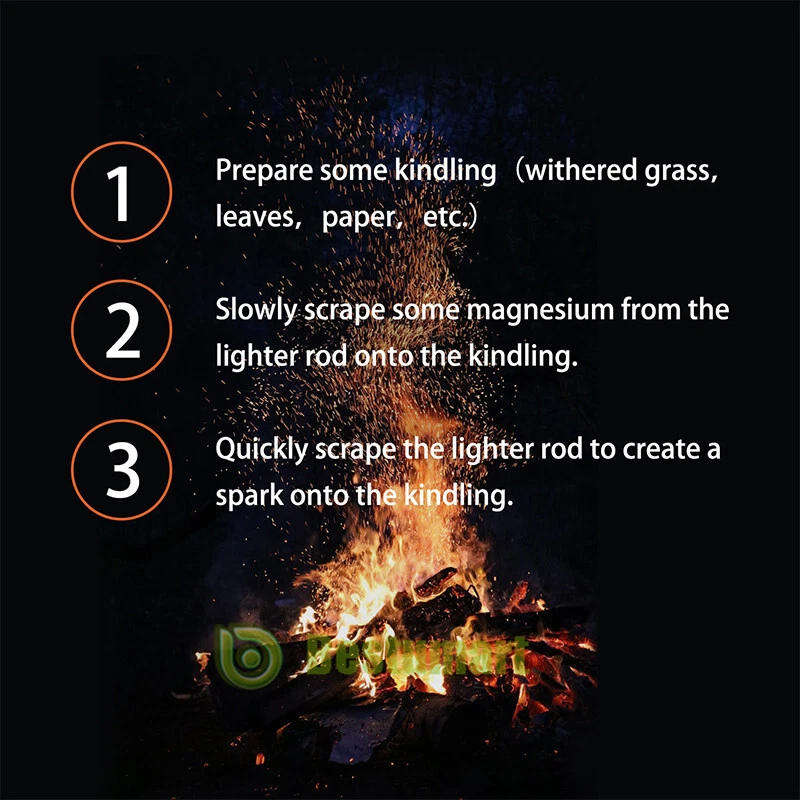 Magnesium Fire Starter set with carry pouch