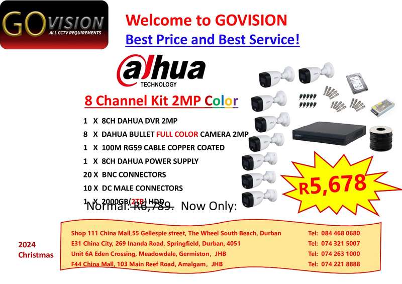 8 CHANNEL KIT 2MP COLOR