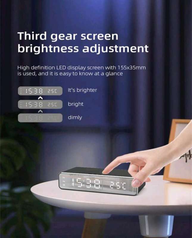 Wireless Charger Alarm Clock LED Display